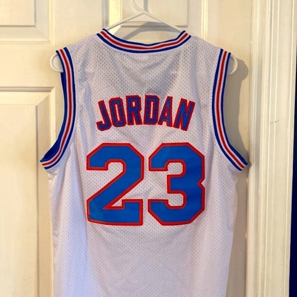 Retro #23 Jordan Space Jam Tune Squad Basketball Jersey White Throwback Stitched - Picture 7 of 7